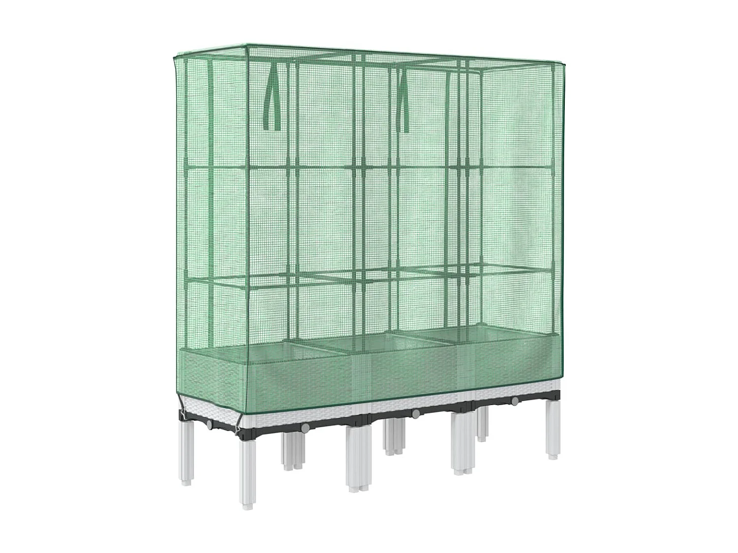 Jardinière bac lit surélevé blanche 120 x 40 x 140 cm 02_0038746