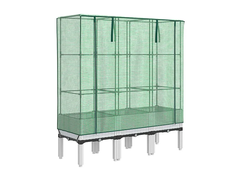 Jardinière bac lit surélevé blanche 120 x 40 x 140 cm 02_0038746