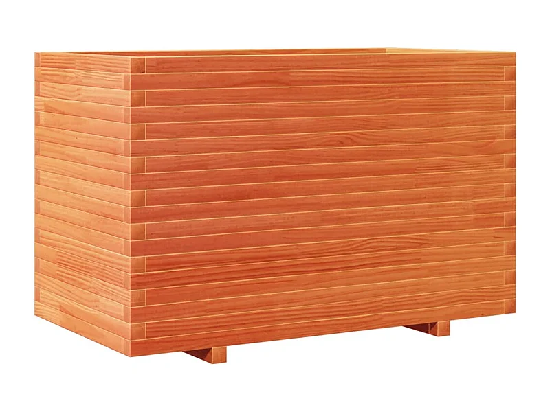 Macetero bancal elevado plantas flores terraza jardín cera 110 x 60 x 72 cm madera maciza de pino marrón 02_0038444