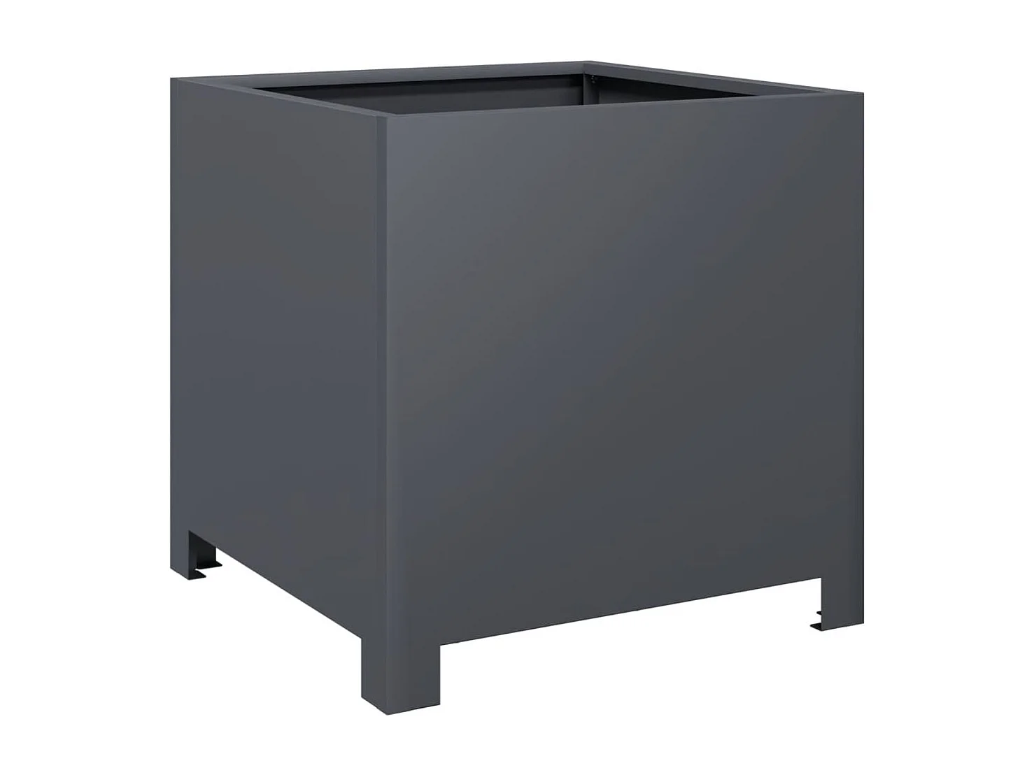 Vaso rialzato per fioriere piante fiori giardino terrazze set da 2 40 x 40 x 40 cm acciaio antracite 02_0038948