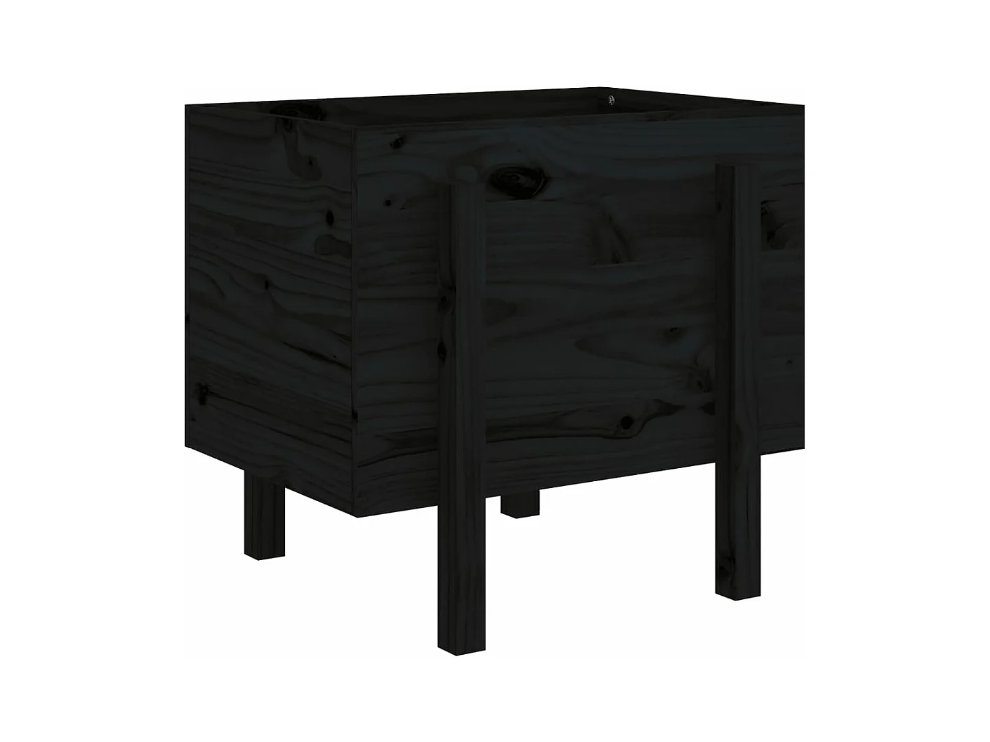 Vassoio per fioriera aiuola rialzata piante fiori terrazza giardino 62 x 50 x 57 cm legno massiccio di pino nero 02_0037764