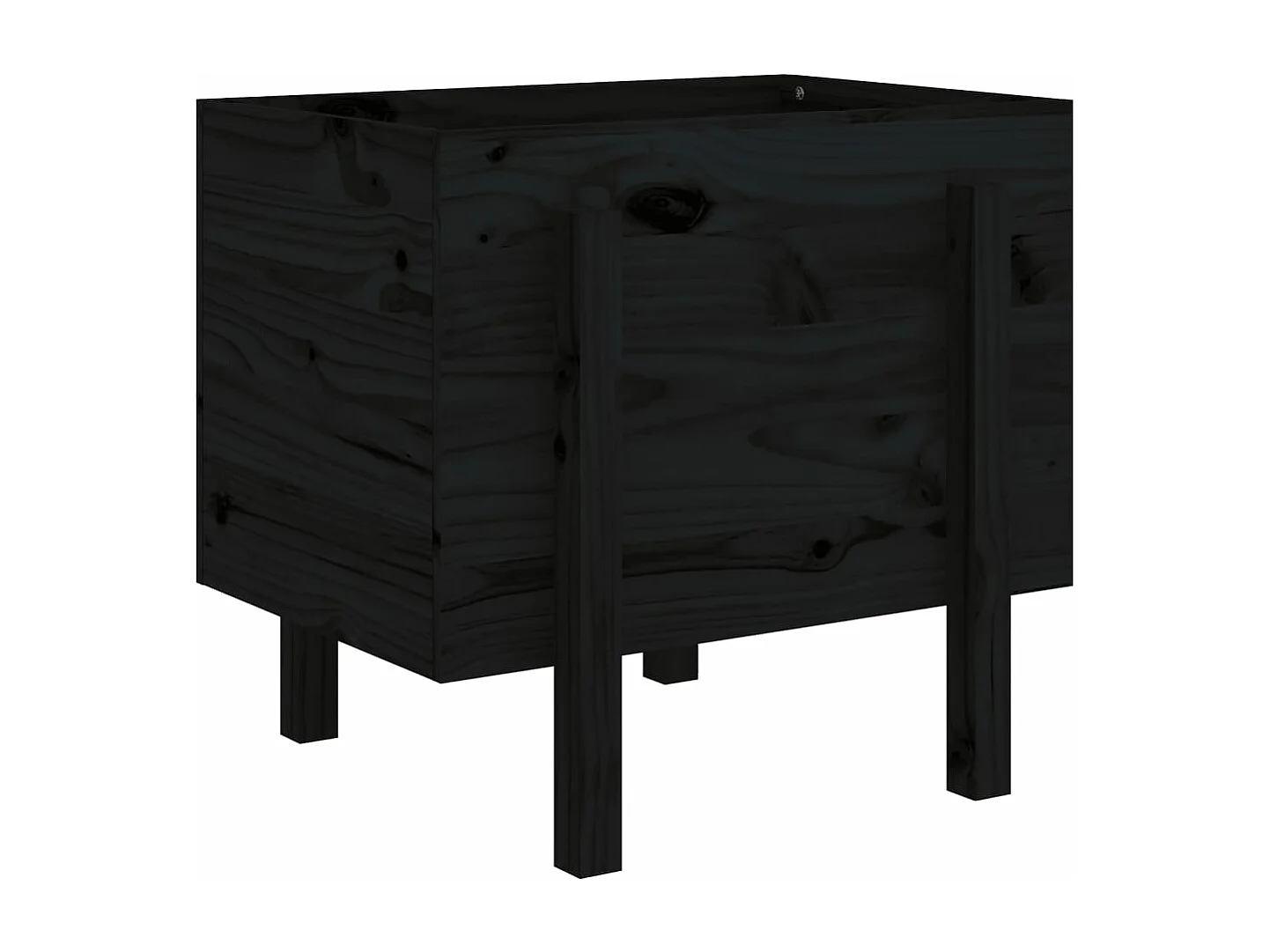 Vassoio per fioriera aiuola rialzata piante fiori terrazza giardino 62 x 50 x 57 cm legno massiccio di pino nero 02_0037764