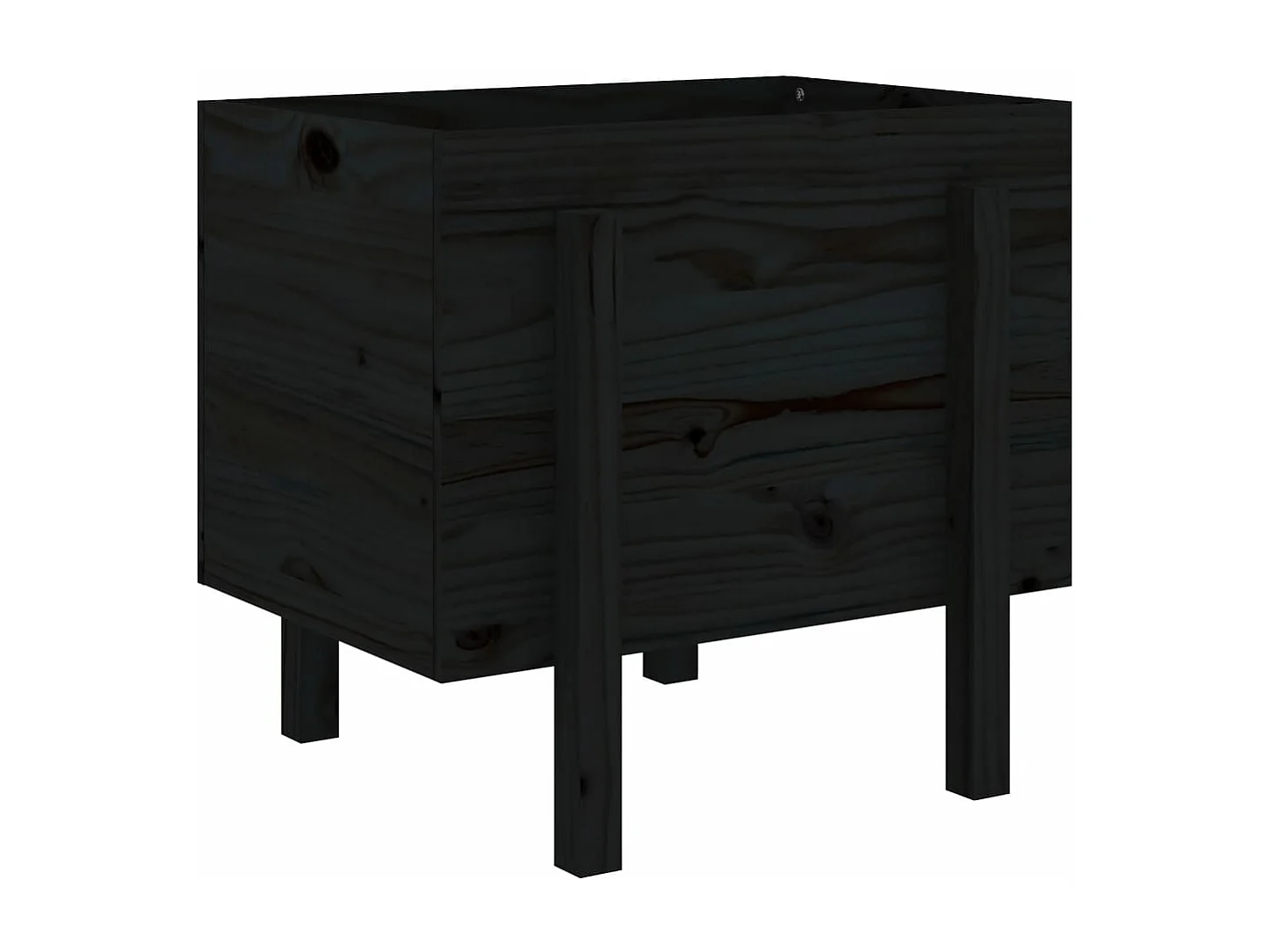 Vassoio per fioriera aiuola rialzata piante fiori terrazza giardino 62 x 50 x 57 cm legno massiccio di pino nero 02_0037764