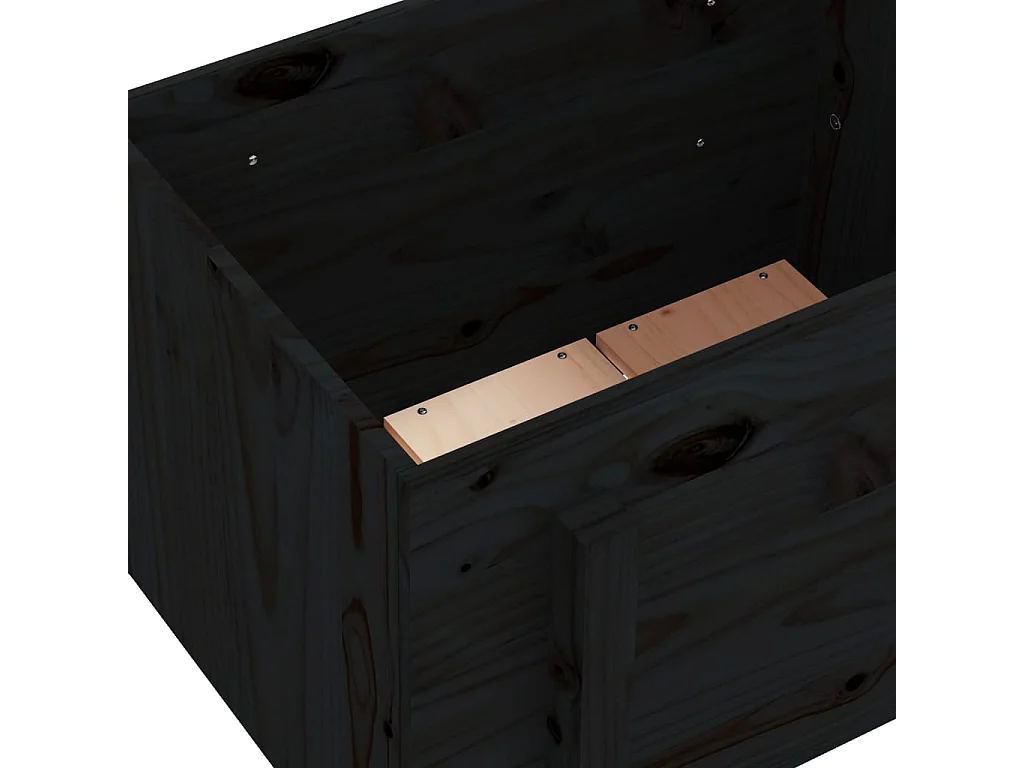 Vassoio per fioriera aiuola rialzata piante fiori terrazza giardino 62 x 50 x 57 cm legno massiccio di pino nero 02_0037764