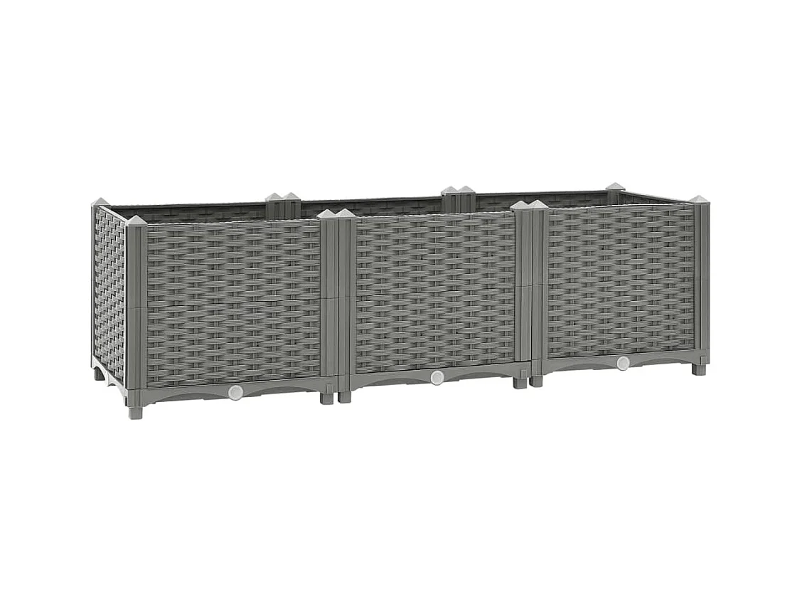 Jardinière bac lit surélevé grise 120 x 40 x 38 cm 02_0039200