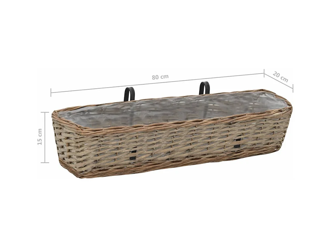 Lot de 2 jardinières marron 80 x 20 x 15 cm 02_0000886