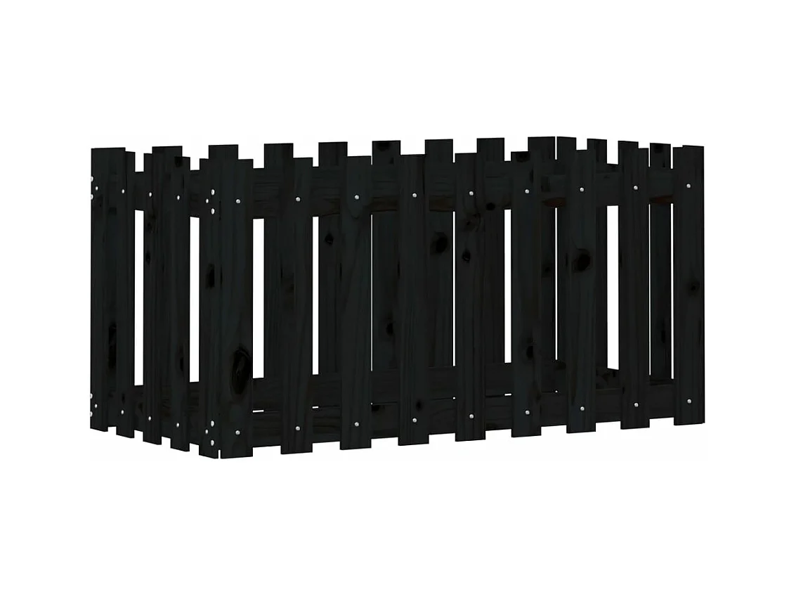 Jardinière bac lit surélevé noire 100 x 50 x 50 cm 02_0039789