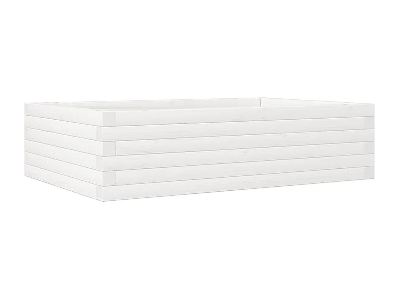 Jardinière bac lit surélevé bois blanche 90 x 60 x 23 cm 02_0038009
