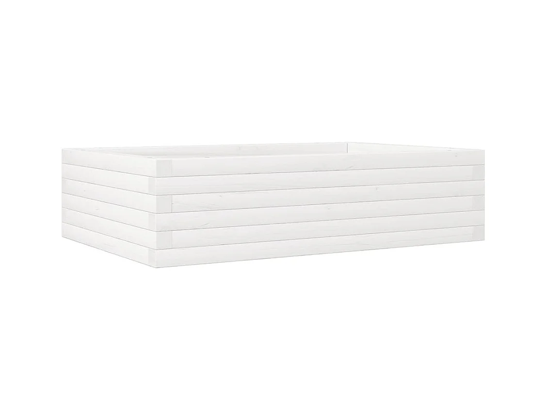 Jardinière bac lit surélevé bois blanche 90 x 60 x 23 cm 02_0038009