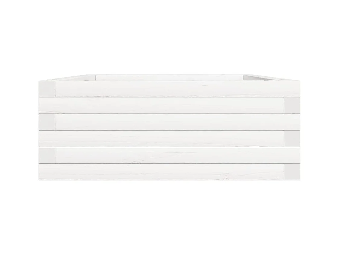 Jardinière bac lit surélevé bois blanche 90 x 60 x 23 cm 02_0038009