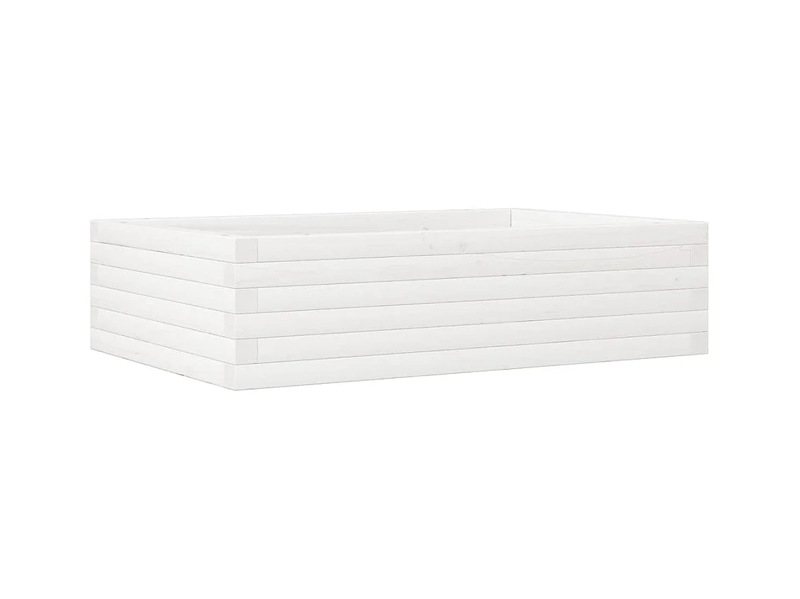 Jardinière bac lit surélevé bois blanche 90 x 60 x 23 cm 02_0038009