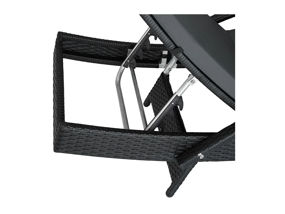Bain de soleil transat noire 190 x 62 x 74.5 cm 2208057