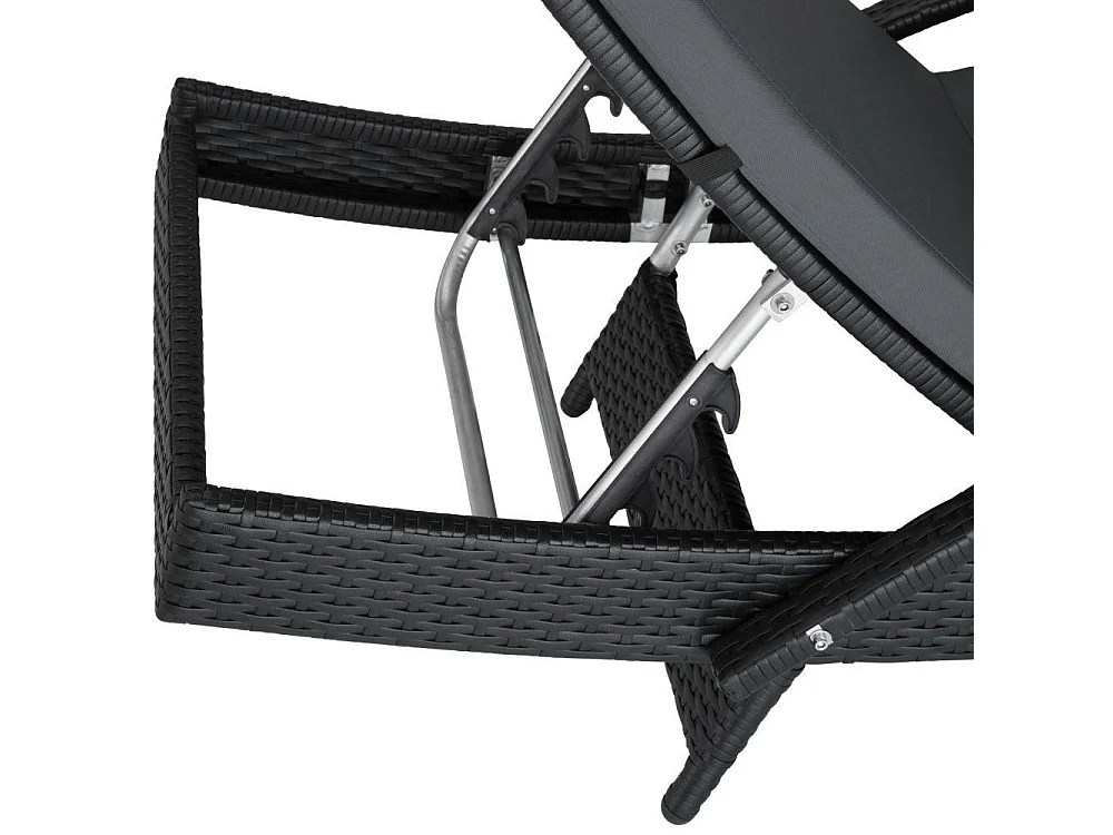 Espreguiçadeira espreguiçadeira mobiliário de jardim 5 posições preto 2208057