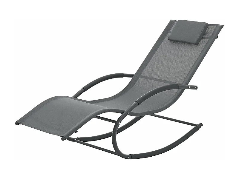 Espreguiçadeira de balanço Tarent em aço têxtil 174 x 63 x 88 cm cinza escuro 03_0006404