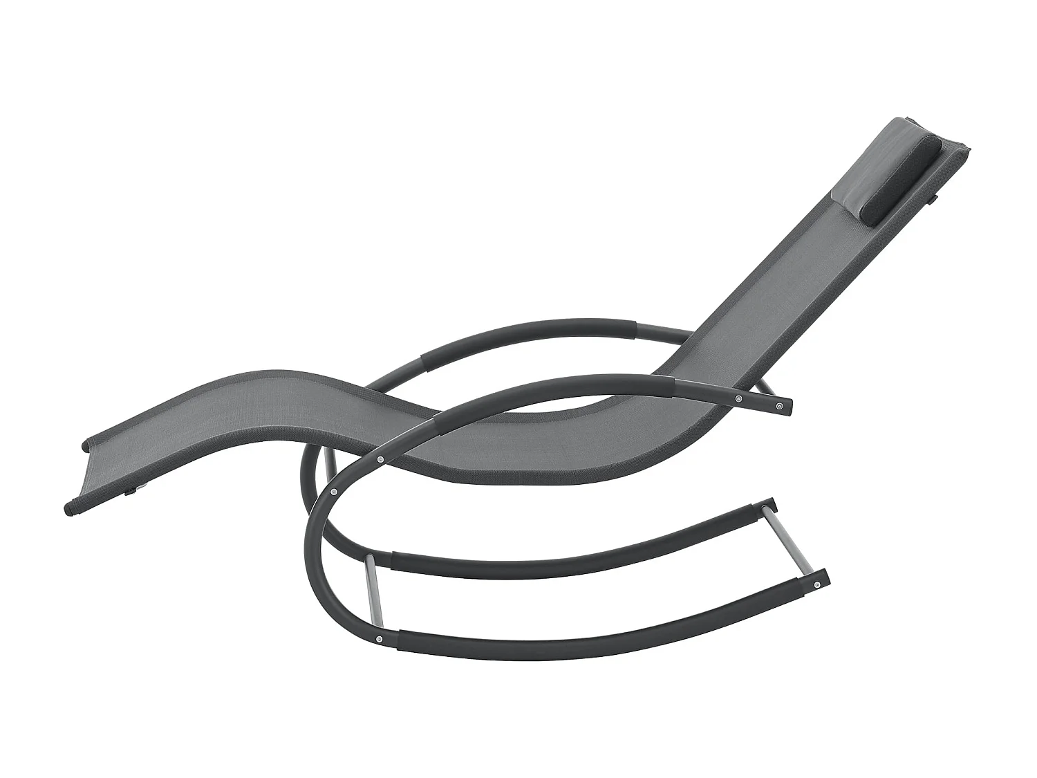 Tarent lettino prendisole a dondolo in tessuto acciaio 174 x 63 x 88 cm grigio scuro 03_0006404