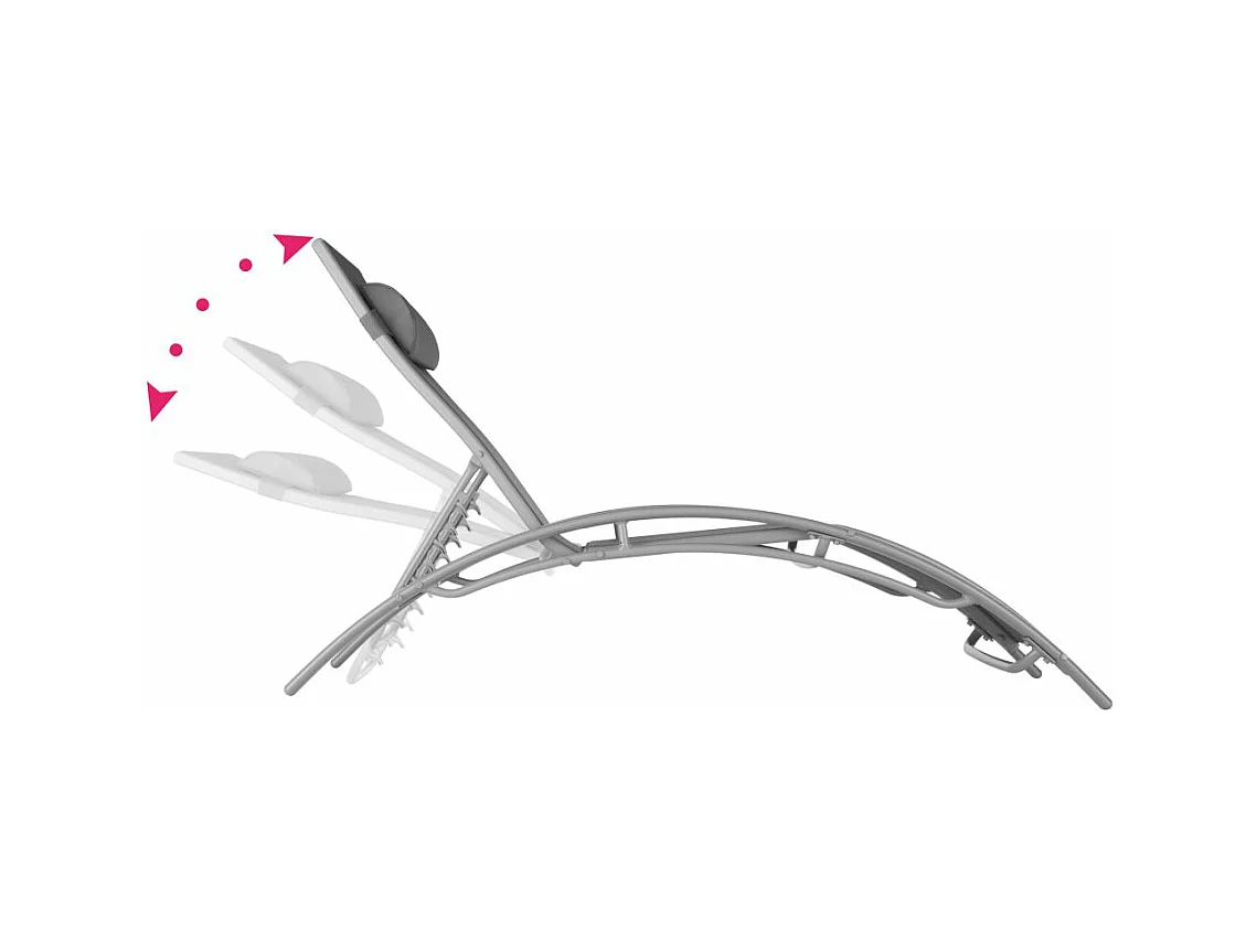 Lot de 2 transats grise 158 x 59 x 81.5 cm 2208196