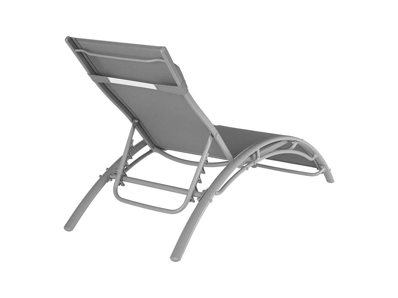 Lot de 2 transats grise 158 x 59 x 81.5 cm 2208196