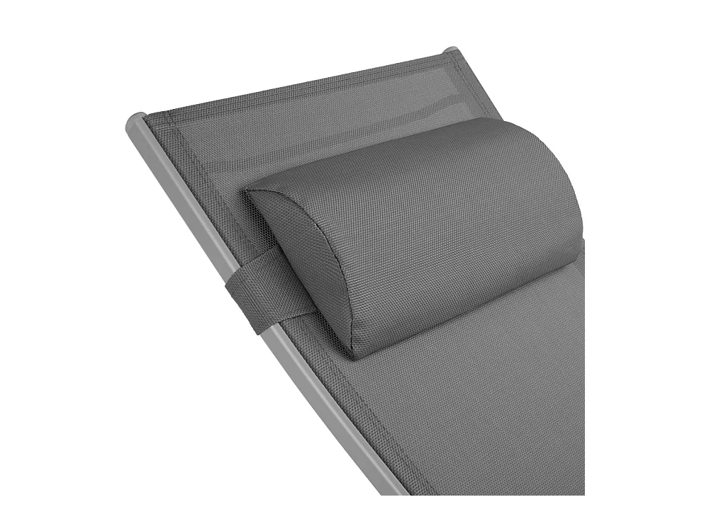 Lot de 2 transats grise 158 x 59 x 81.5 cm 2208196