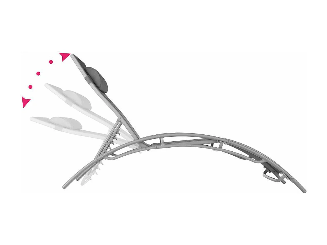 Conjunto de 2 espreguiçadeiras com encostos de cabeça cinza 2208196