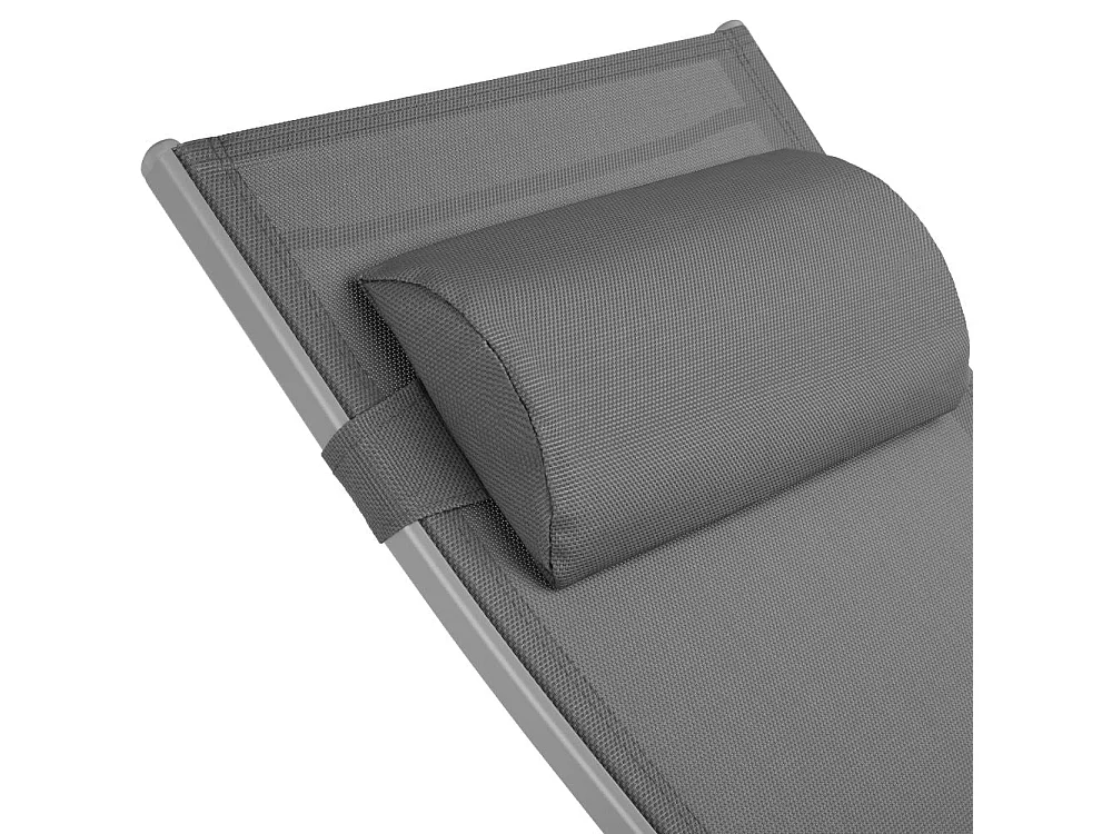 Conjunto de 2 espreguiçadeiras com encostos de cabeça cinza 2208196