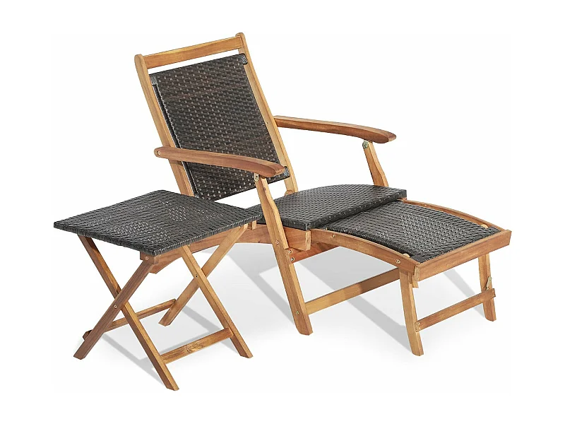 Chaise longue en rotin 135 x 61 x 81 cm 20_0008167