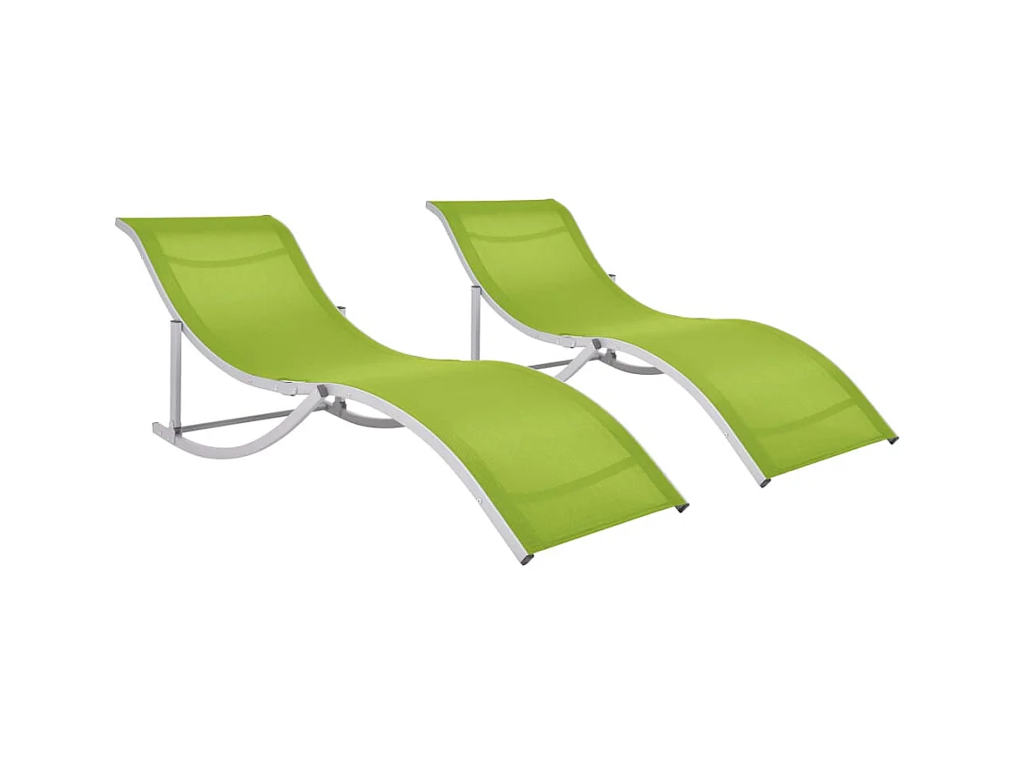 Juego de dos sillones plegables de textilene verde 02_0011954