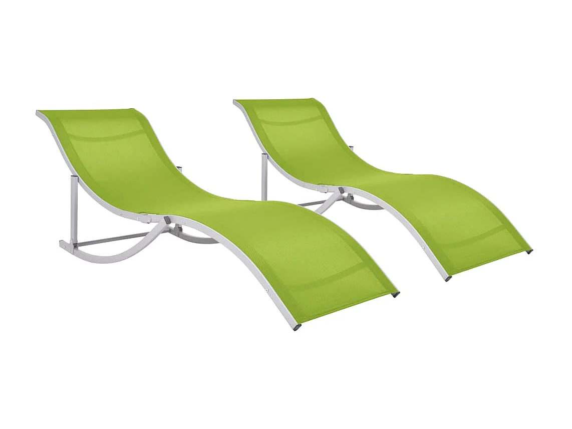 Juego de dos sillones plegables de textilene verde 02_0011954