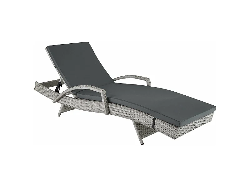 Espreguiçadeira espreguiçadeira mobiliário de jardim 5 posições cinza 08_0000226