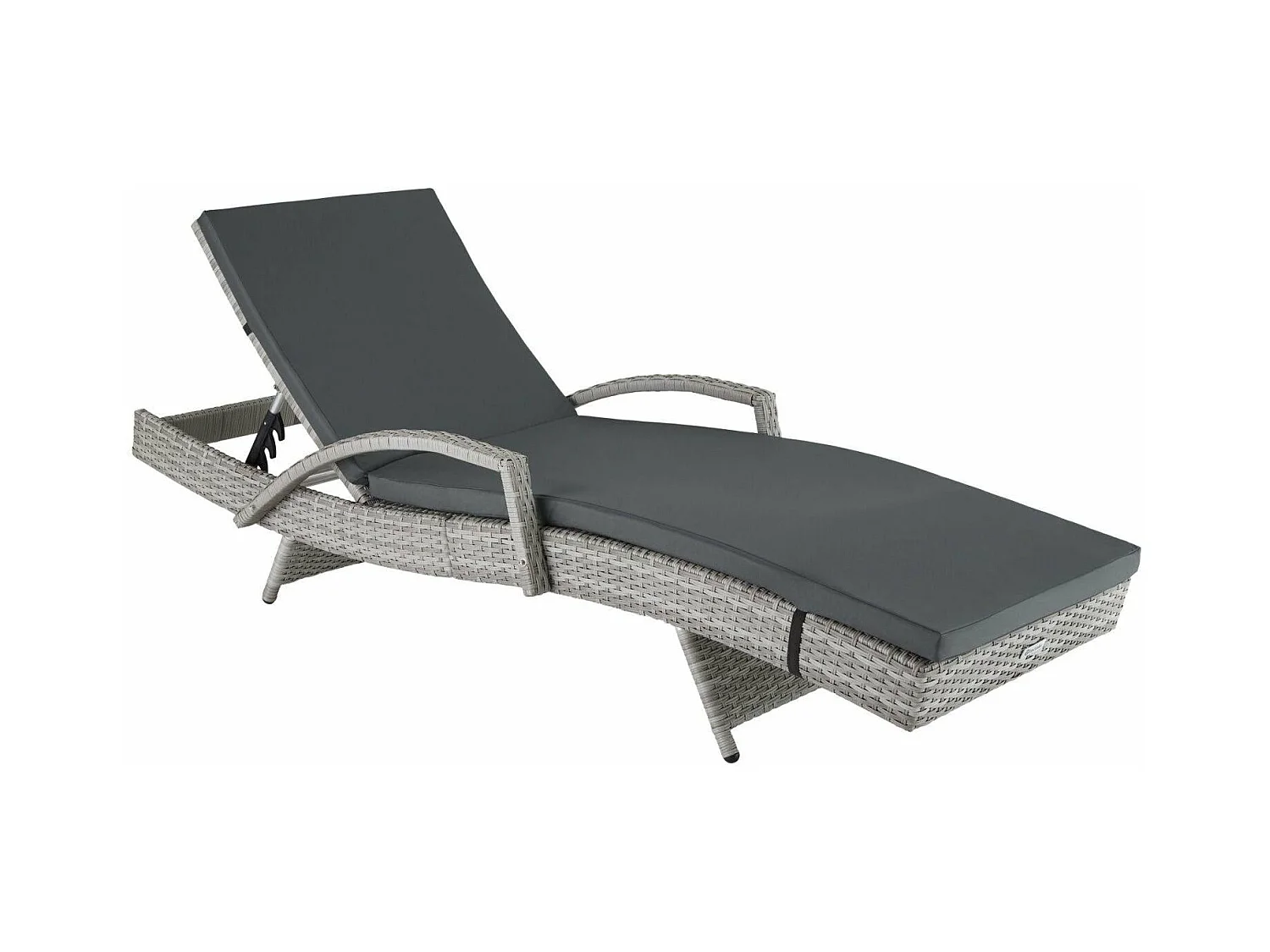 Bain de soleil transat grise 190 x 62 x 34 cm 08_0000226