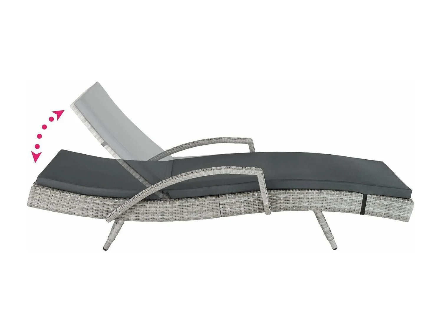 Bain de soleil transat grise 190 x 62 x 34 cm 08_0000226