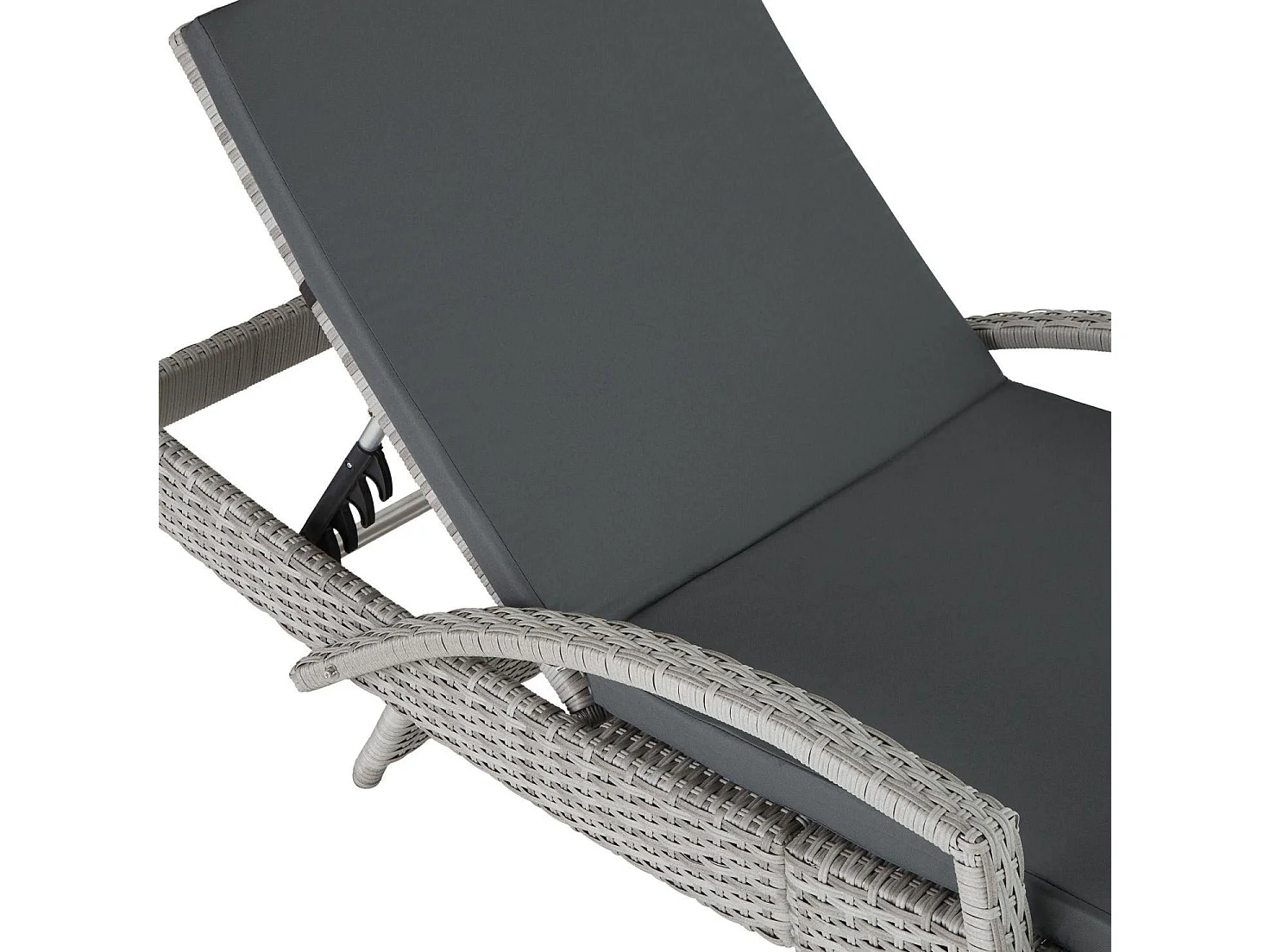 Tumbona tumbona muebles de jardín 5 posiciones gris 08_0000226