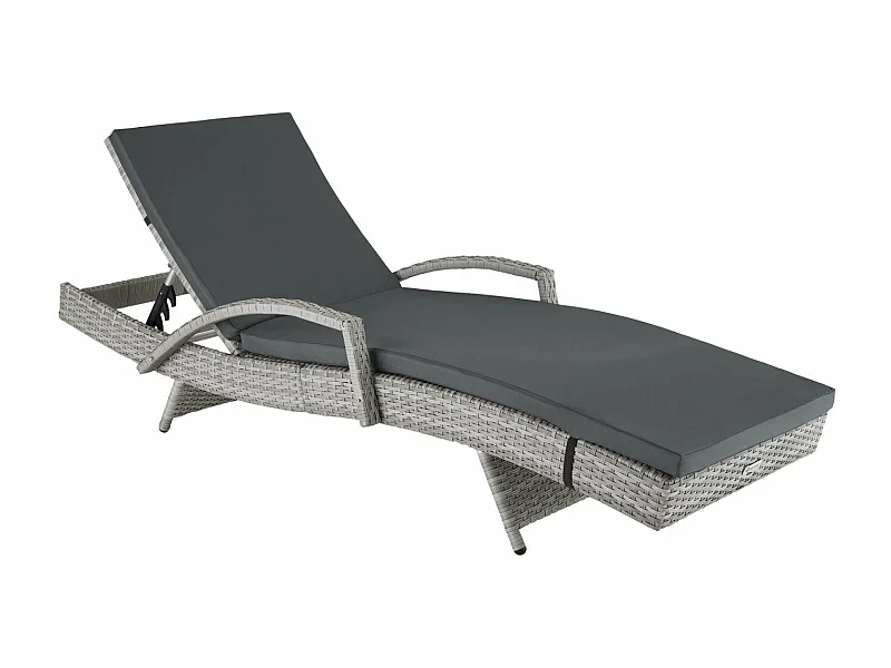 Bain de soleil transat grise 190 x 62 x 34 cm 08_0000226