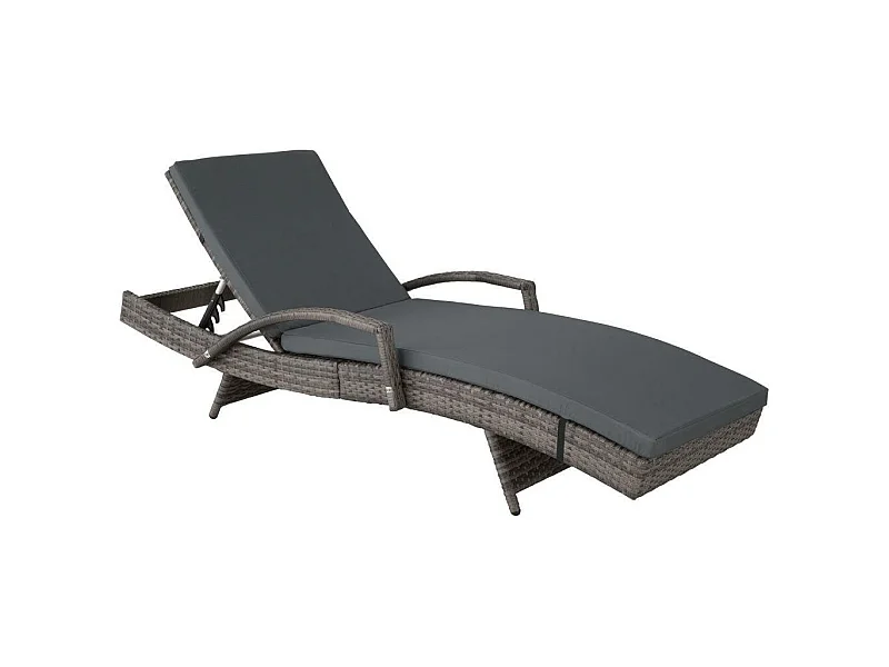 Espreguiçadeira espreguiçadeira mobiliário de jardim 5 posições cinza 2208056