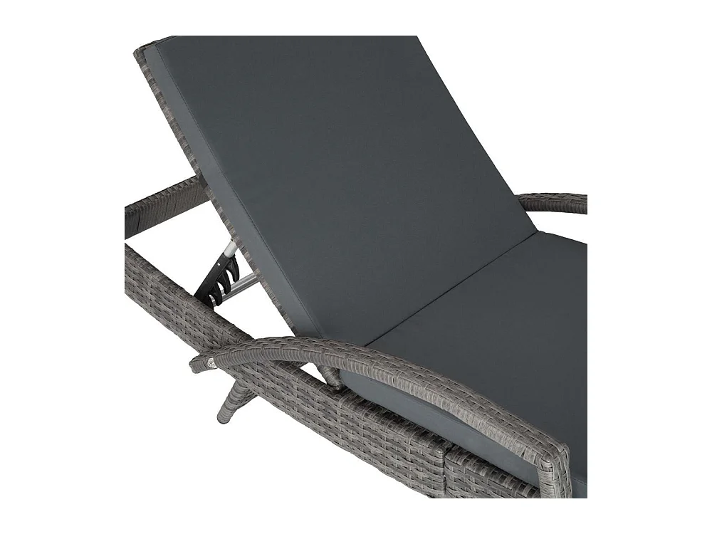 Bain de soleil transat grise 190 x 62 x 74.5 cm 2208056