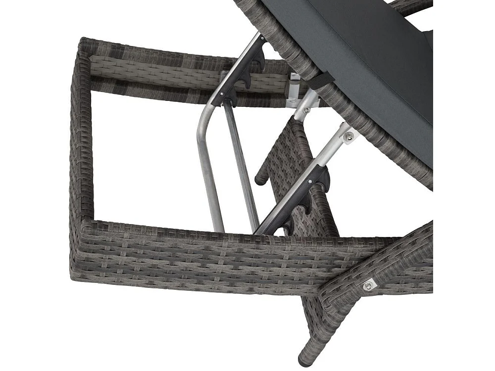 Tumbona tumbona muebles de jardín 5 posiciones gris 2208056