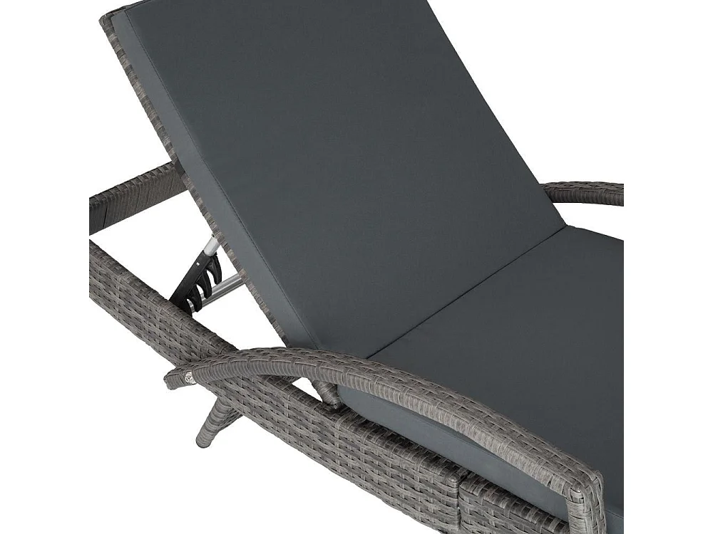 Tumbona tumbona muebles de jardín 5 posiciones gris 2208056