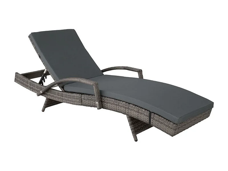 Bain de soleil transat grise 190 x 62 x 74.5 cm 2208056