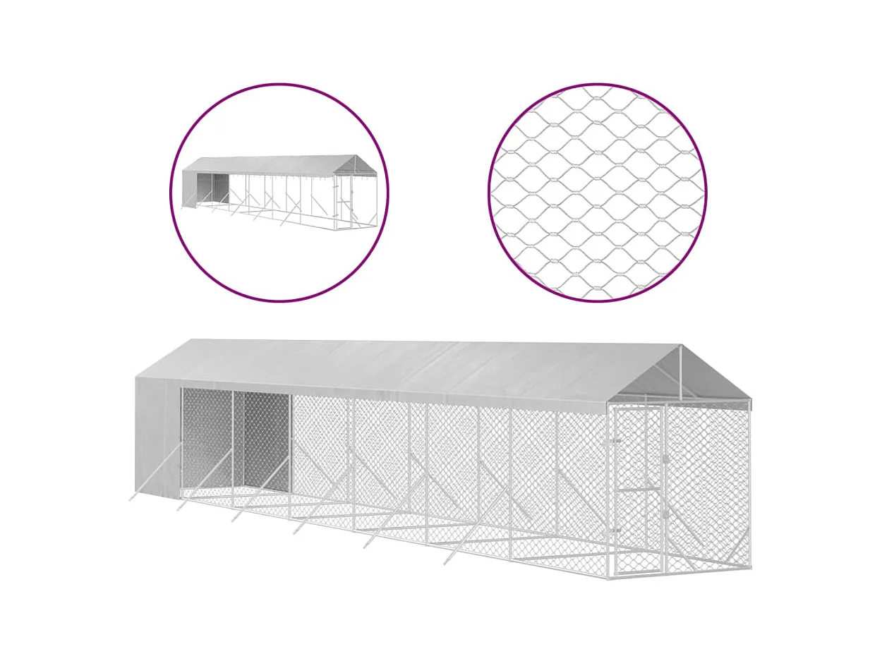 Chenil cage enclos pac argenté 2 x 14 x 45414 cm 02_0041895