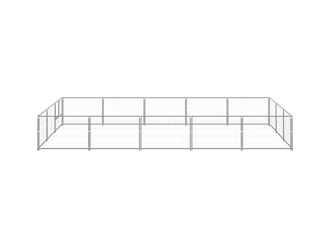 Chenil extérieur cage enclos argenté 500 x 300 x 70 cm 02_0000240