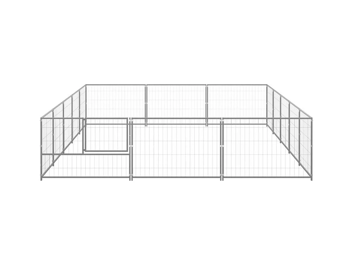 Chenil extérieur cage enclos argenté 500 x 300 x 70 cm 02_0000240