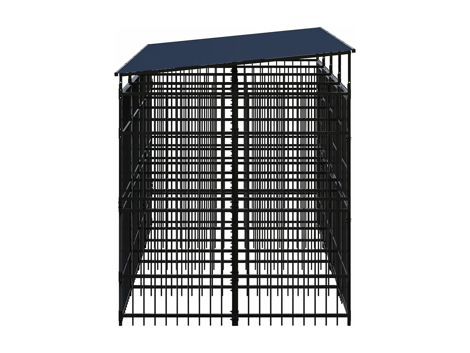Canil gaiola exterior animal pac com teto para cães aço 7,37 m² preto 02_0041765