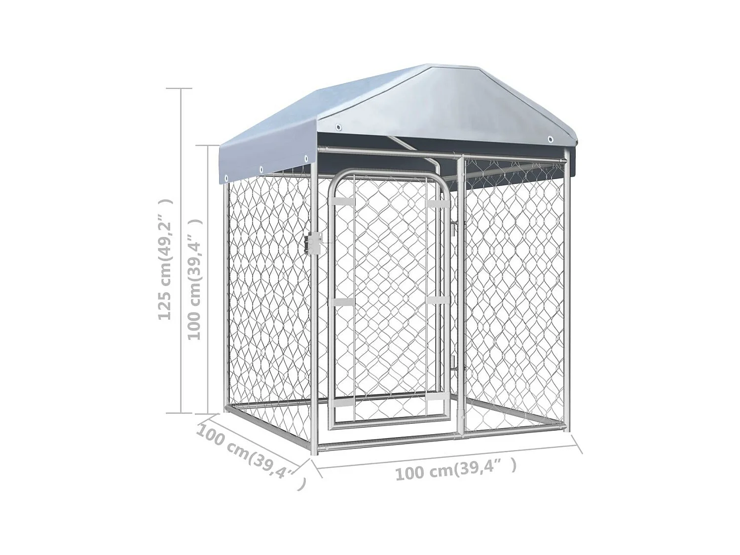 Chenil extérieur cage enclos 100 x 100 x 100 cm 02_0000448