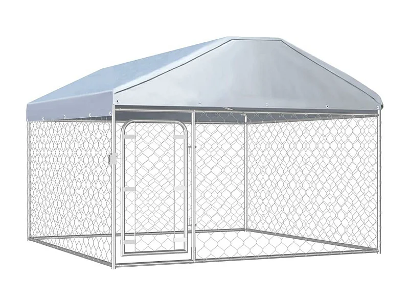 Jaula tipo caseta para exteriores parque para perros de exterior con techo para perros 200 x 200 x 135 cm 02_0000452