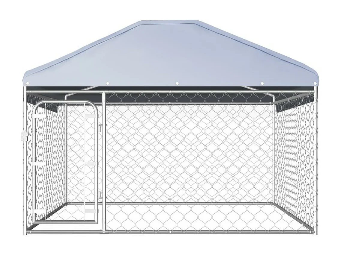Jaula tipo caseta para exteriores parque para perros de exterior con techo para perros 200 x 200 x 135 cm 02_0000452