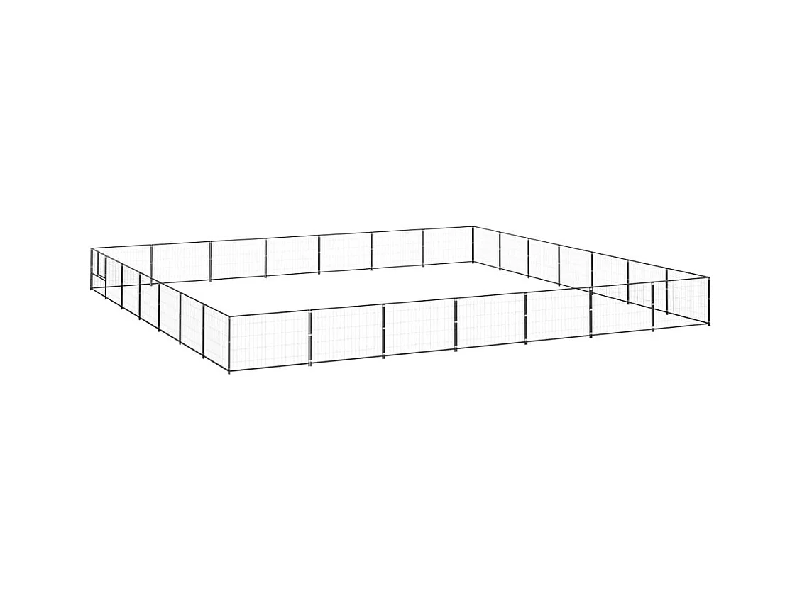 Chenil extérieur cage enclos noire 700 x 700 x 70 cm 02_0000539