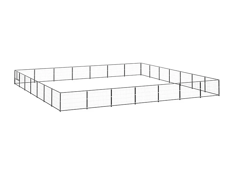 Gaiola para canil externo parque animal cachorro preto 49 m² aço 02_0000539