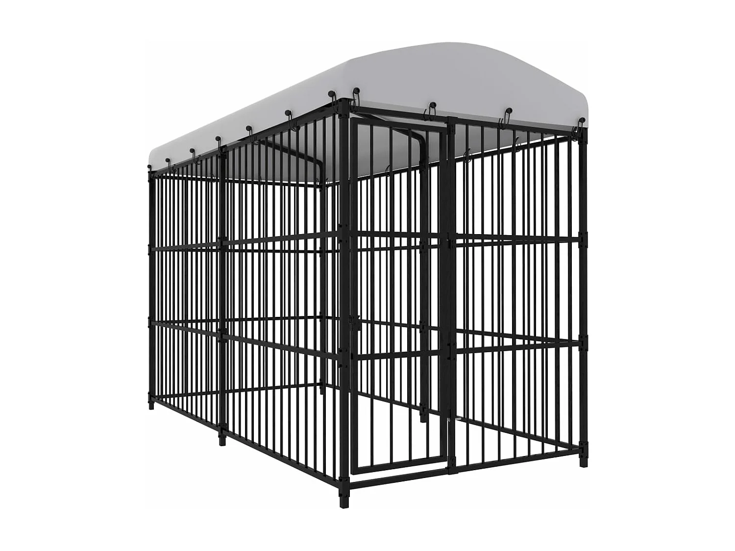 Jaula para perrera exterior con techo para perros 300 x 150 x 210 cm negro 02_0041728