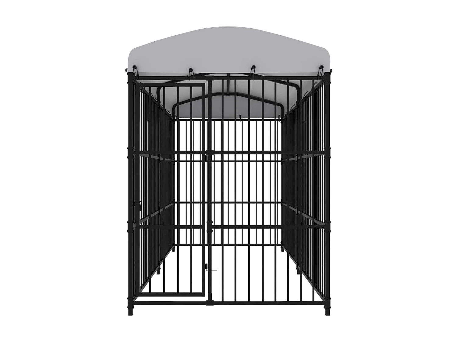 Jaula para perrera exterior con techo para perros 300 x 150 x 210 cm negro 02_0041728