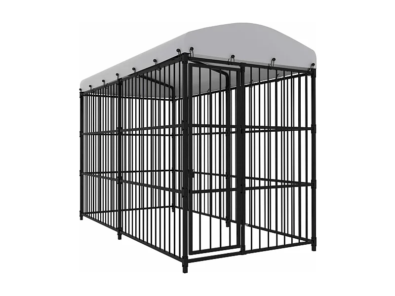 Gaiola para canil exterior animal pac com teto para cães 300 x 150 x 210 cm preto 02_0041728