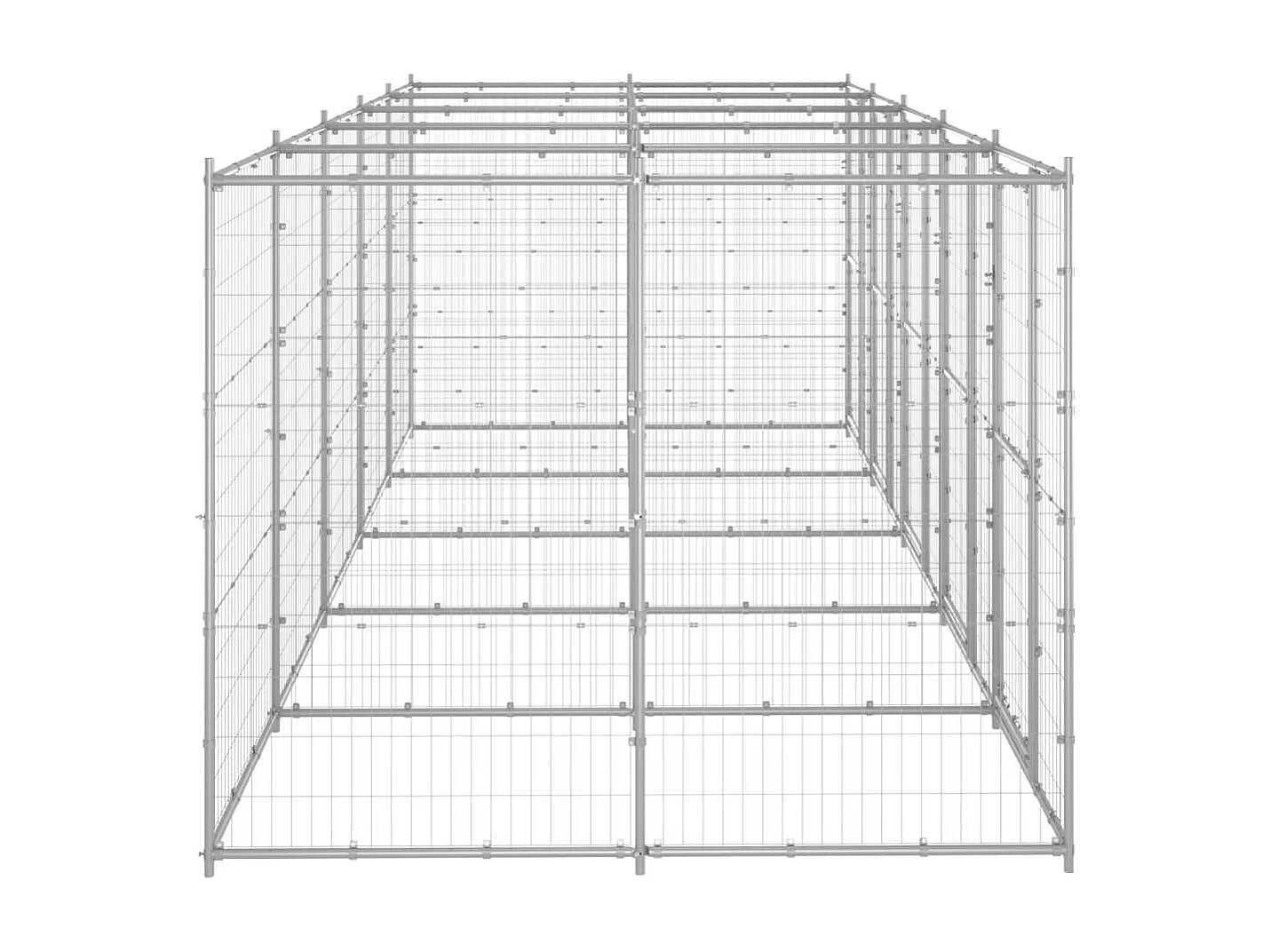 Recinto per animali da esterno per cani in acciaio zincato 12,1 m² 02_0000405